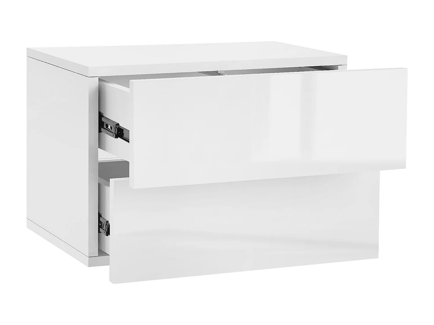 Mesita de noche de pared colgante blanca con cajones cómoda cajonera 42 x 30 cm
