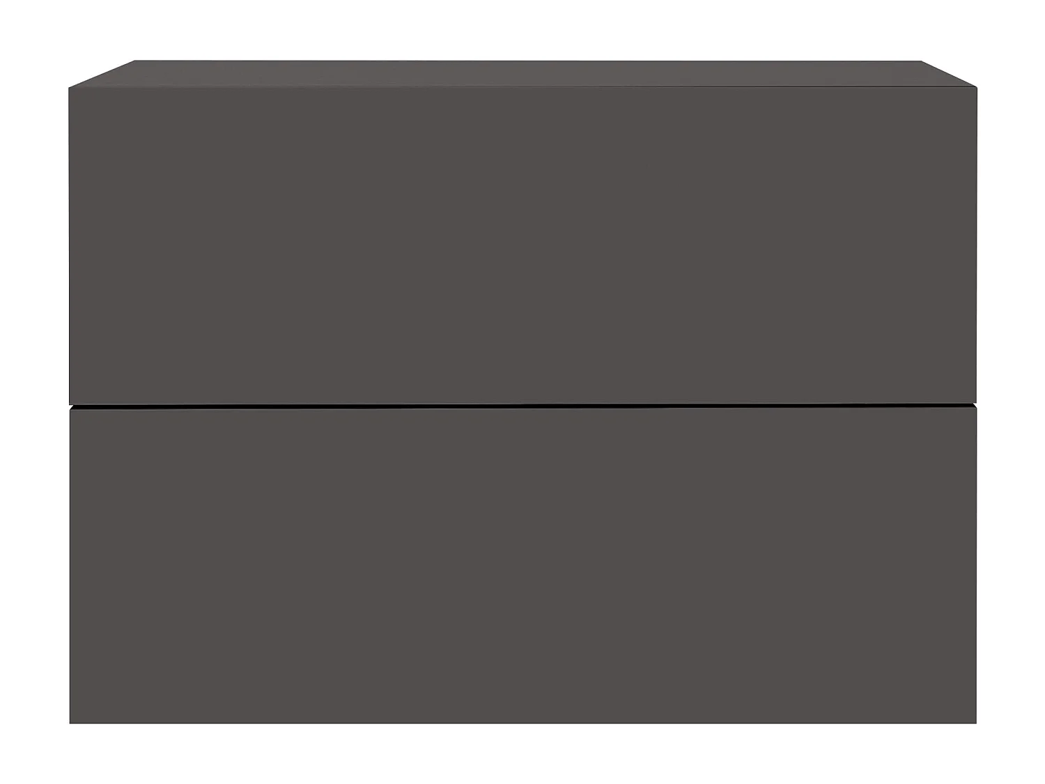 Comodino sospeso attacco a parete camera letto 2 cassetti grigio scuro 42x30 cm