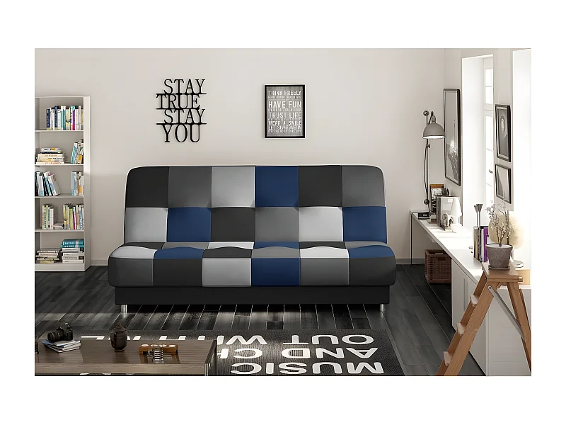 Kwalitatieve 3-zits slaapbank van hoogwaardige stof met opbergruimte en slaapplaats tot 117x192 cm - CAYENNE