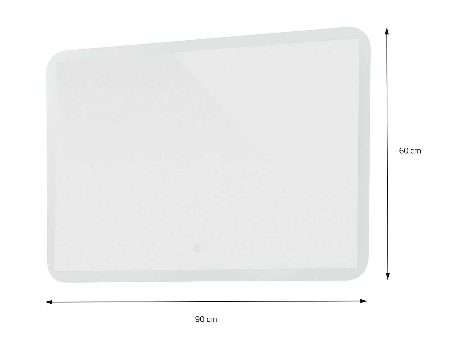 Miroir de salle de bain avec éclairage LED blanc et interrupteur tactile 90x60cm