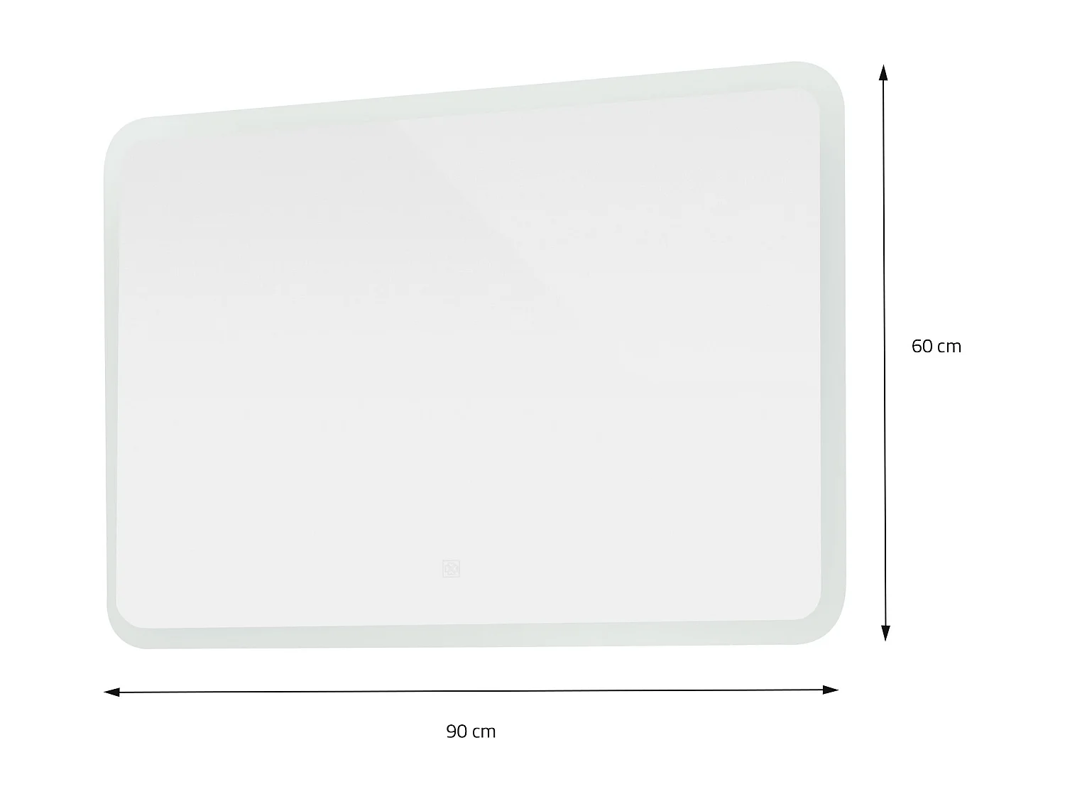 Specchio da bagno illuminazione a LED bianco funzione touch rettangolare 90x60cm