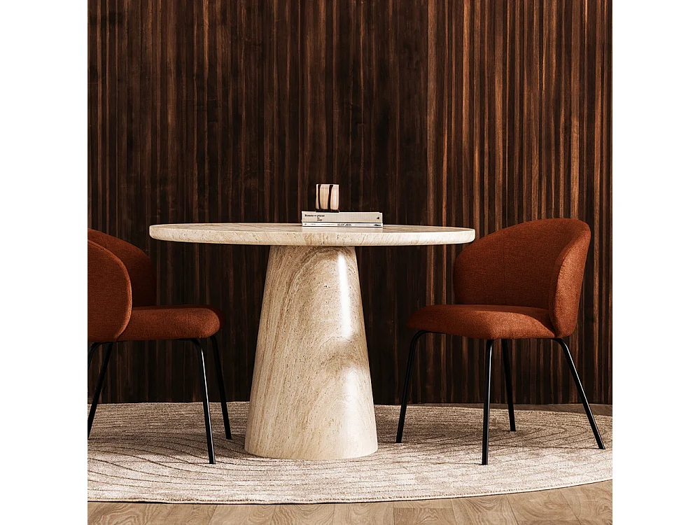 Namia - Lot de 2 chaises en tissu et métal - Rouille