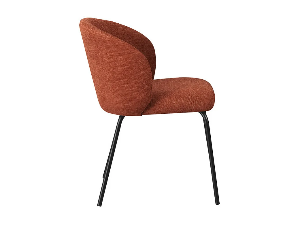 Namia - Lot de 2 chaises en tissu et métal - Rouille