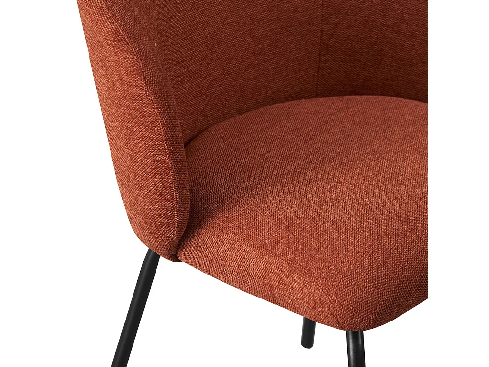 Namia - Lot de 2 chaises en tissu et métal - Rouille