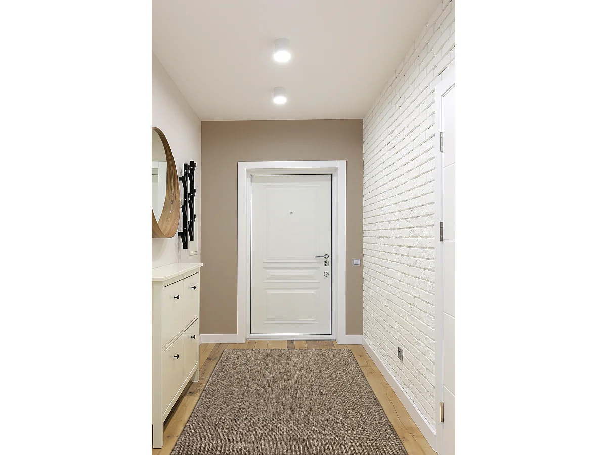 TAPIS DE COULOIR SIZAL FLOORLUX modèle 20433 gris foncé LISSE 100x150 cm