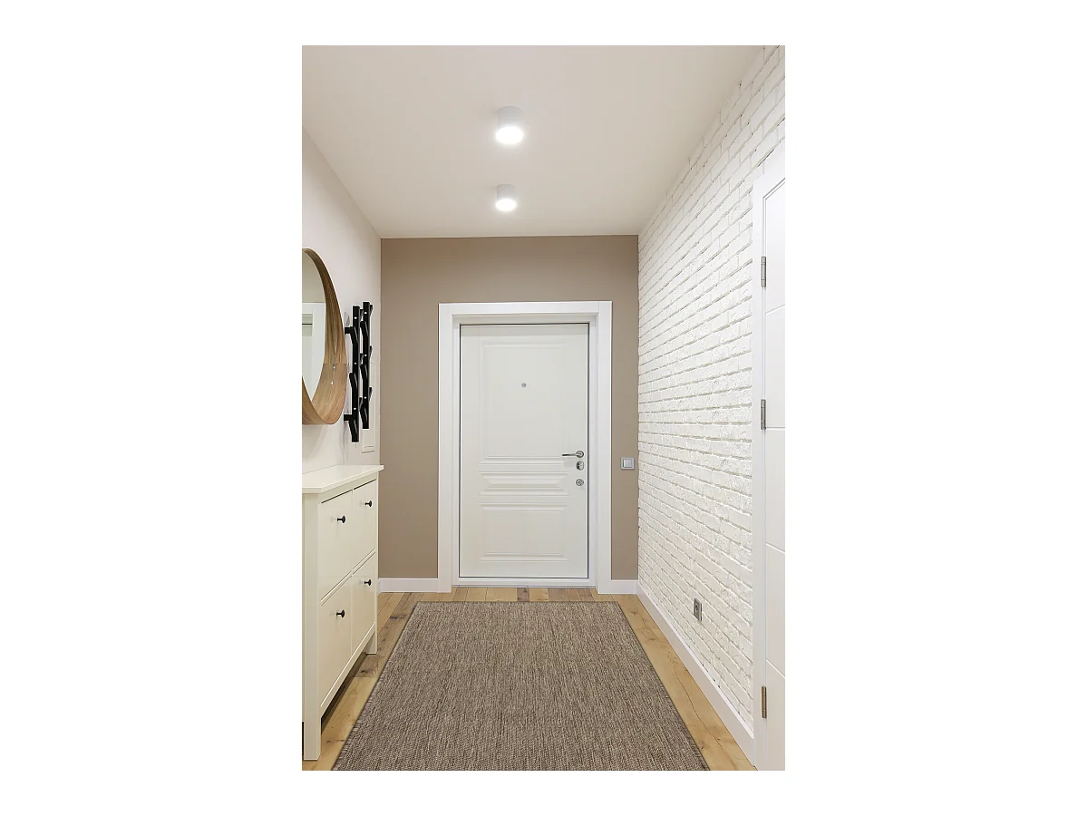TAPIS DE COULOIR SIZAL FLOORLUX modèle 20433 gris foncé LISSE 70x210 cm