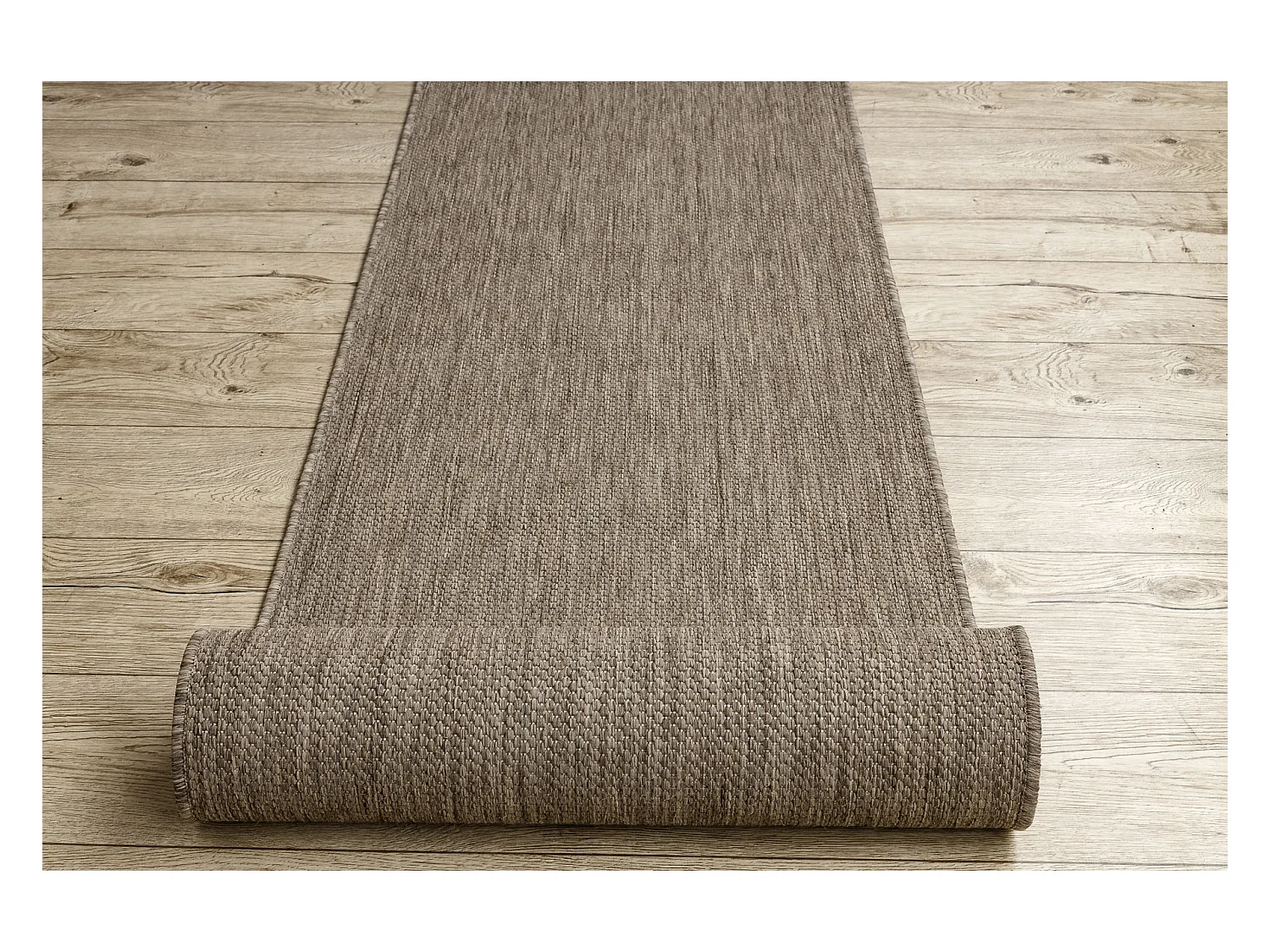 TAPIS DE COULOIR SIZAL FLOORLUX modèle 20433 gris foncé LISSE 70x210 cm