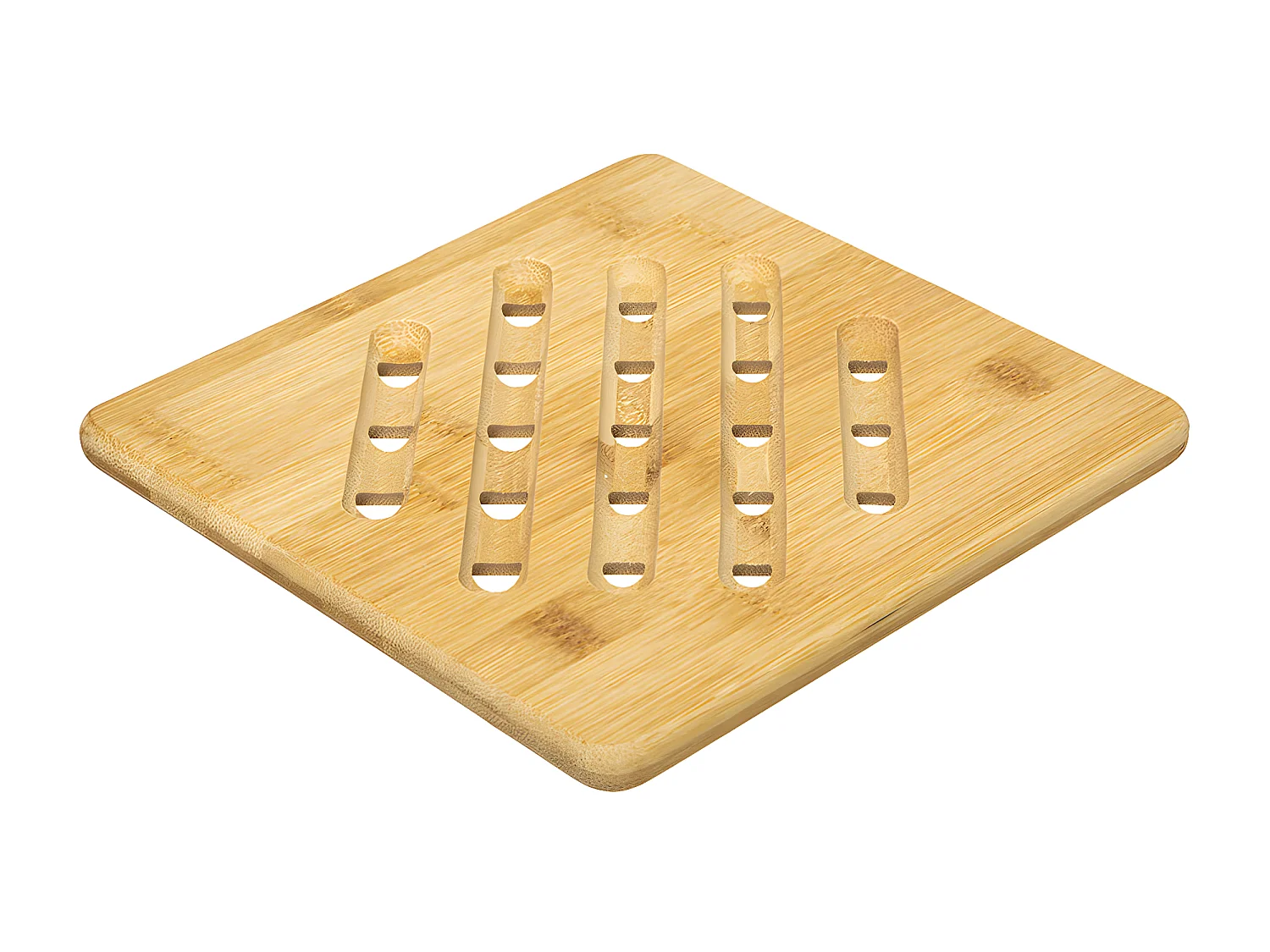 Quadratischer Untersetzer aus Naturbambus 20x20cm