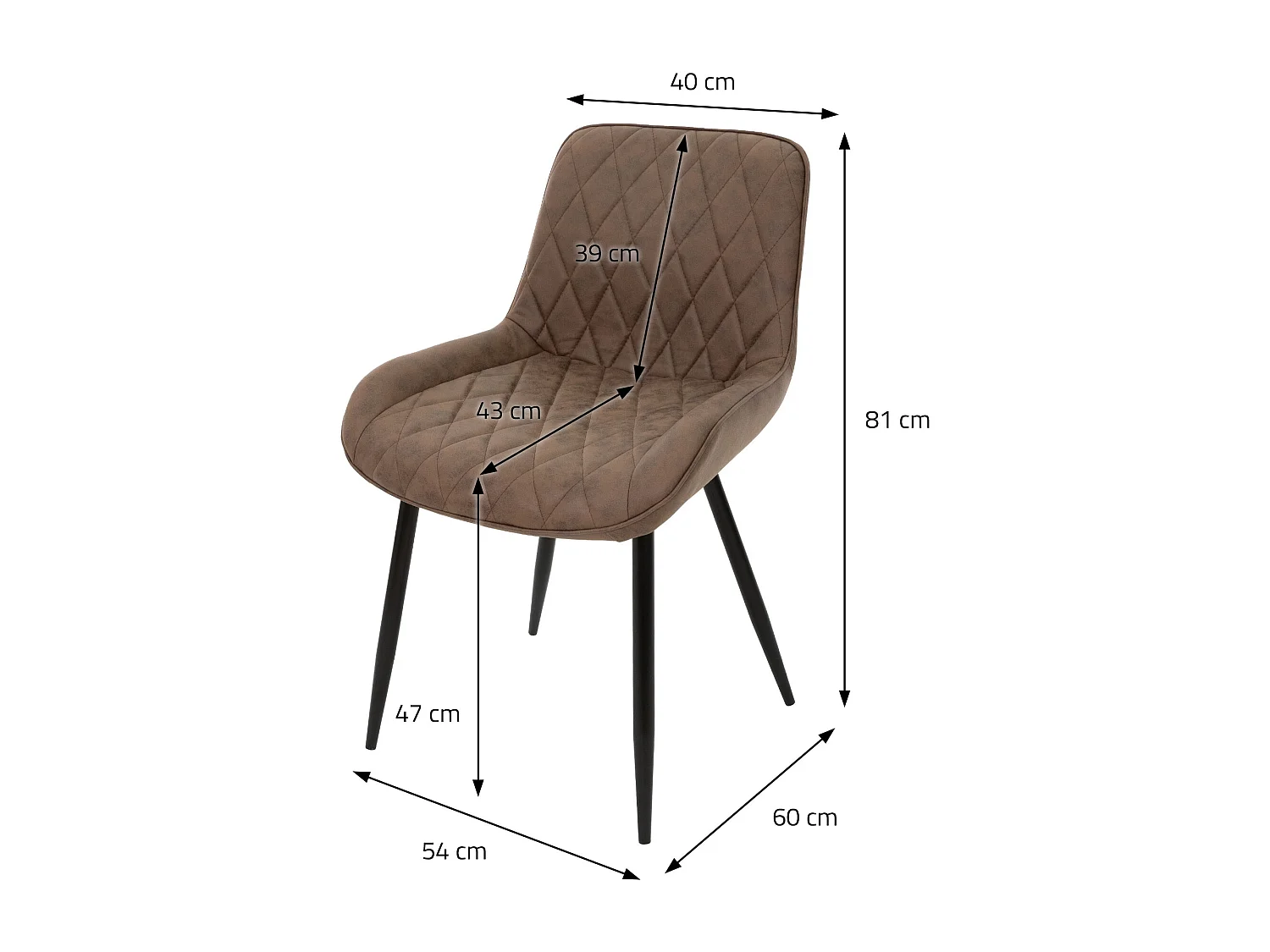 Set di 6 sedie da sala da pranzo Sedie da soggiorno Sedia da cucina marrone finta pelle PU