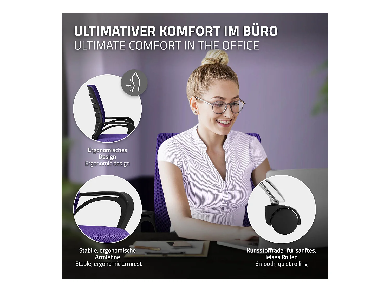 Sedia da ufficio Sedia ergonomica da scrivania Sedia per computer Sedia girevole