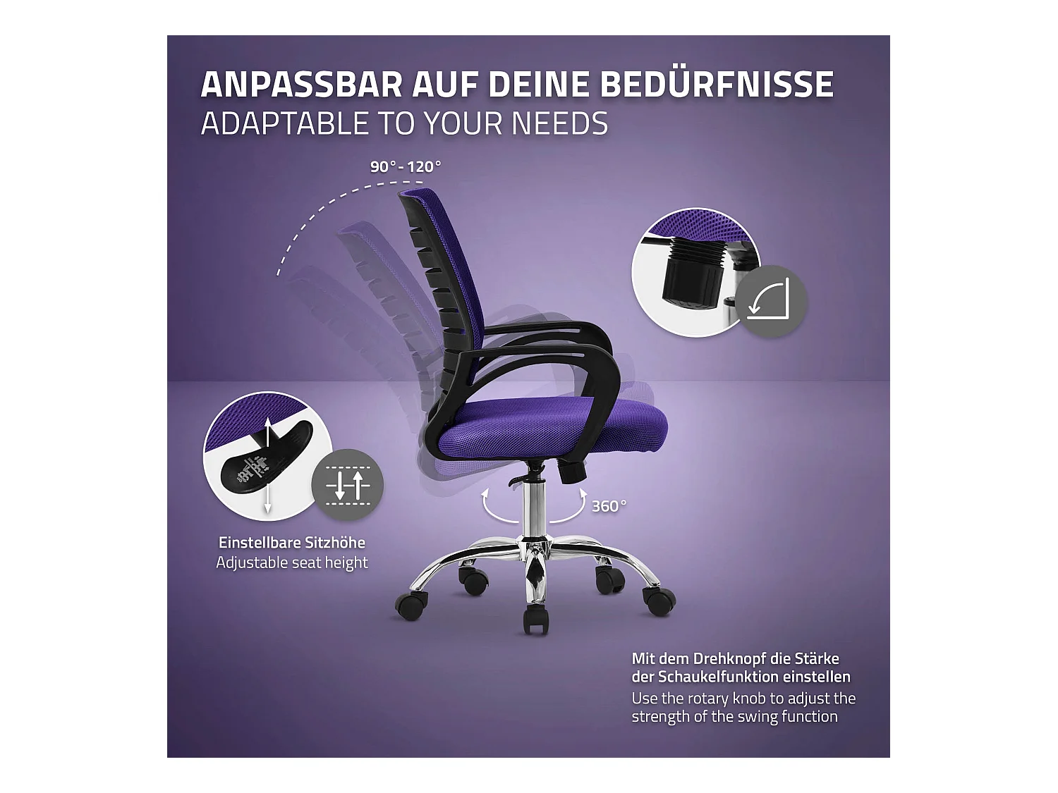 Sedia da ufficio Sedia ergonomica da scrivania Sedia per computer Sedia girevole