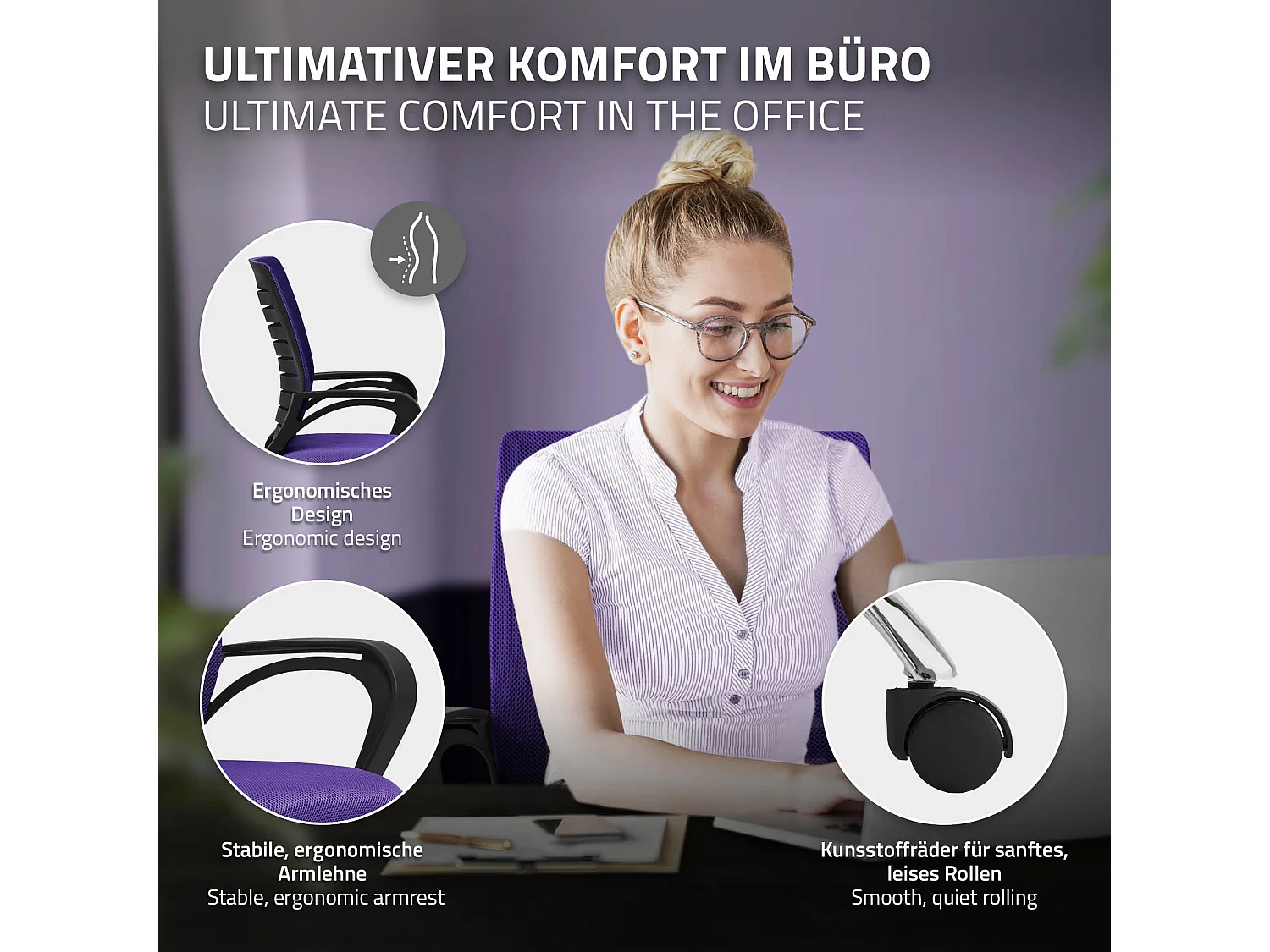 Chaise de bureau ergonomique Chaise de bureau Chaise d'ordinateur Chaise pivotan