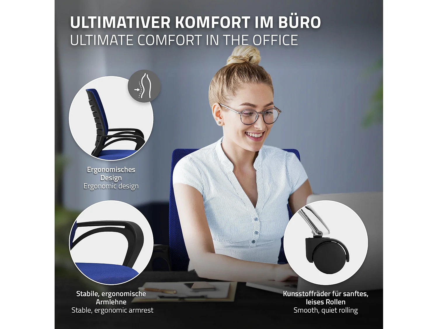 Chaise de bureau ergonomique Chaise de bureau Chaise d'ordinateur Chaise de jeu