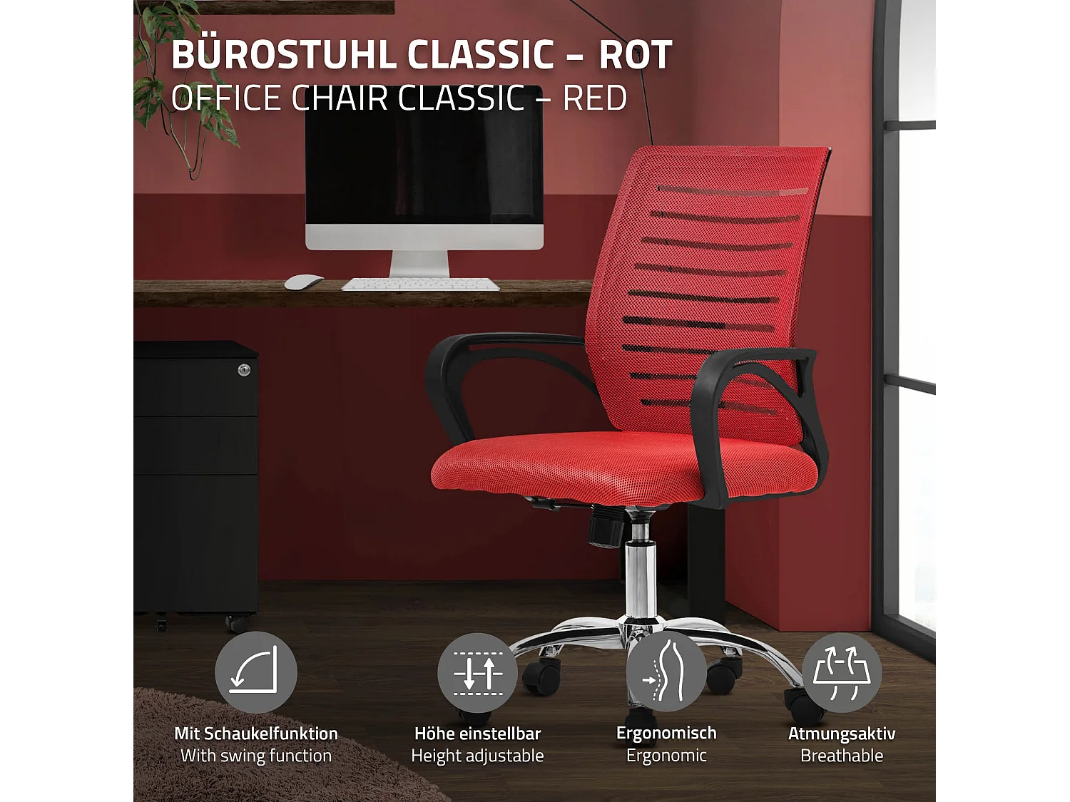 Silla de oficina Silla de escritorio ergonómica Silla de ordenador Silla girator