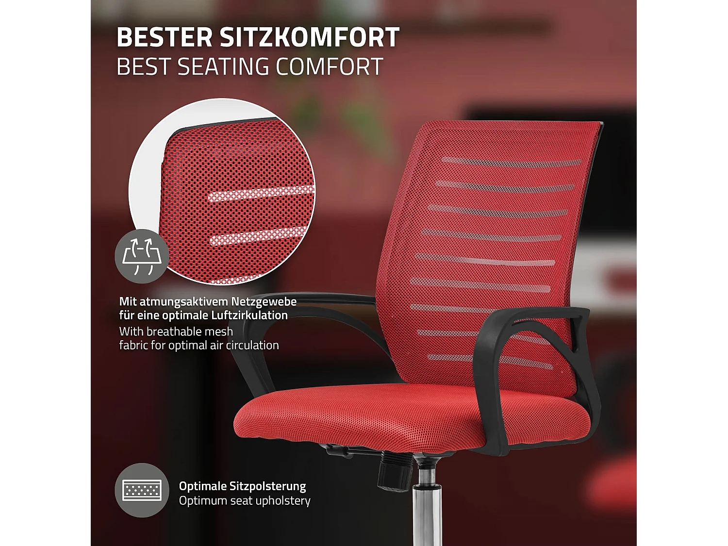 Silla de oficina Silla de escritorio ergonómica Silla de ordenador Silla girator