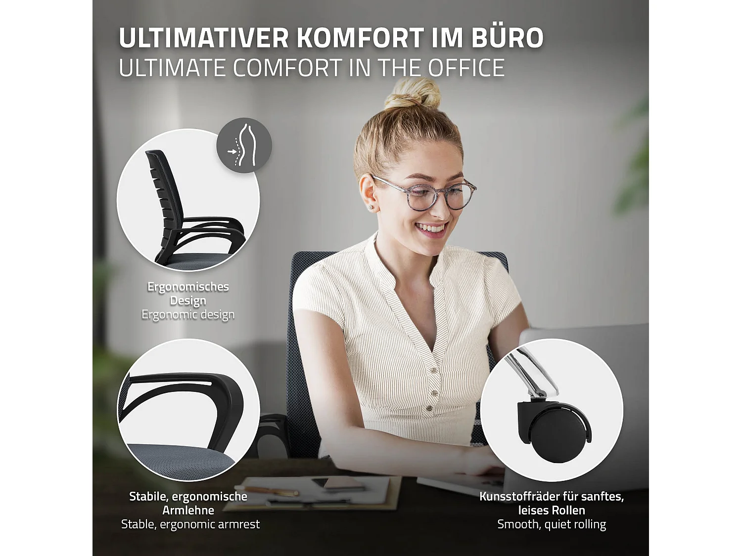 Chaise de bureau ergonomique Chaise de bureau Chaise d'ordinateur Chaise de jeu