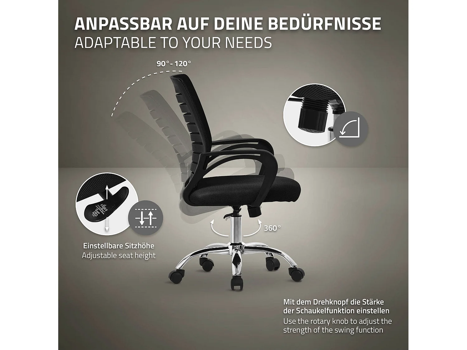 Sedia da ufficio Sedia ergonomica da scrivania Sedia per computer Sedia girevole