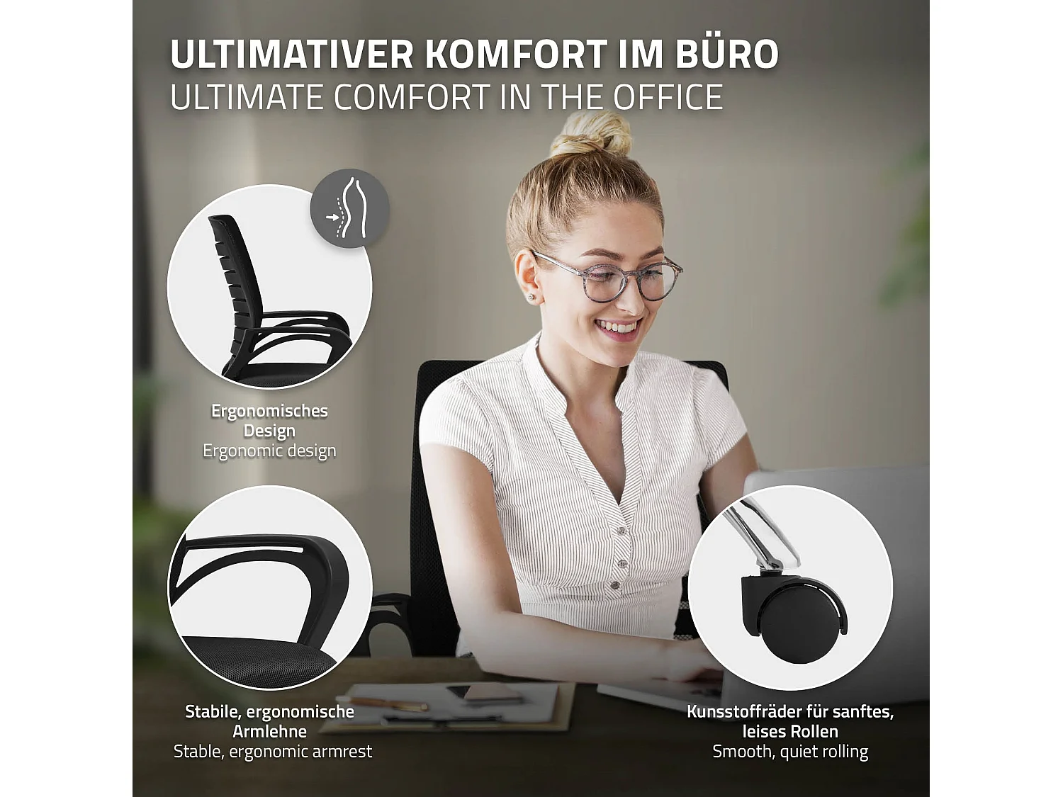 Sedia da ufficio Sedia ergonomica da scrivania Sedia per computer Sedia girevole