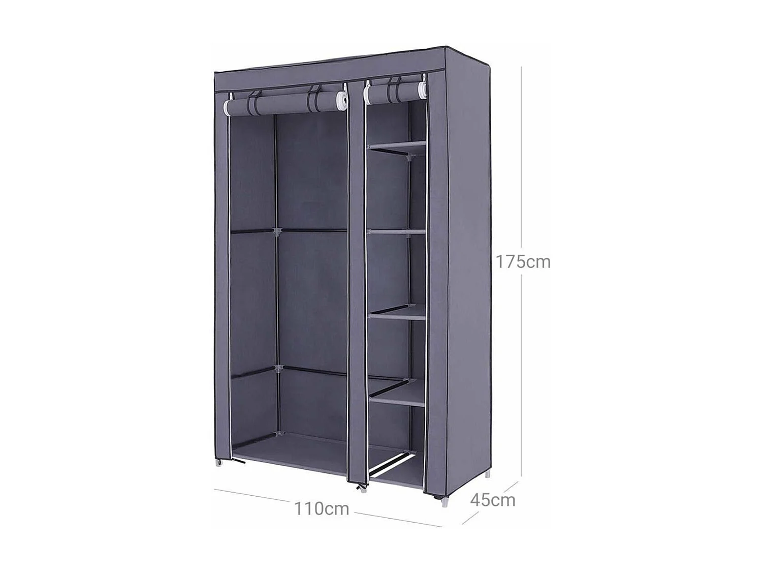 Armoire de rangement penderie grise 110 x 45 x 175 cm 12_0002298