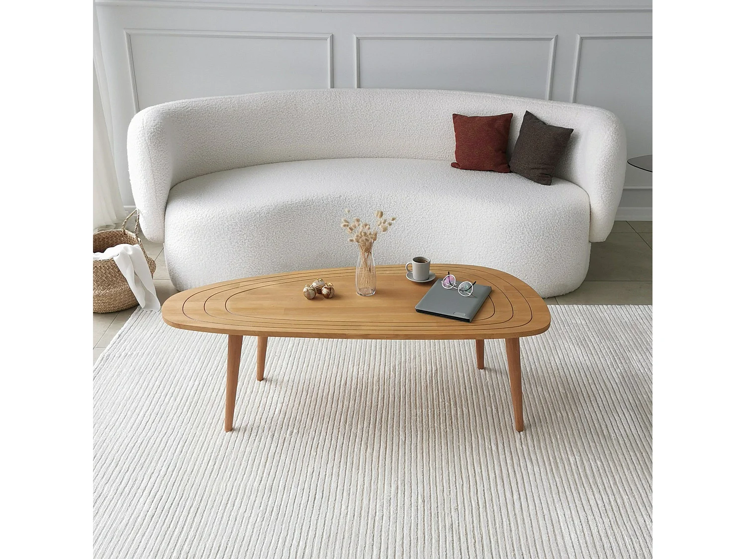 Kira massief houten salontafel 115 cm-Kleur Lichtbruin