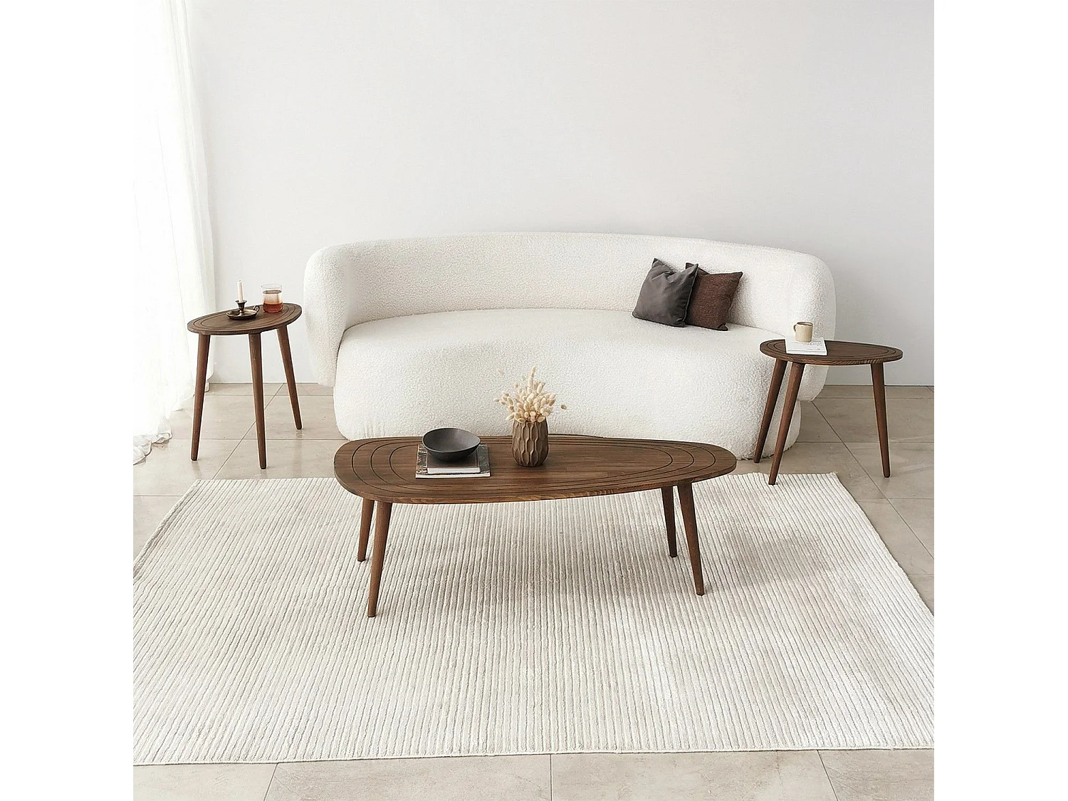 Table basse Tiki 115x50cm Bois massif foncé