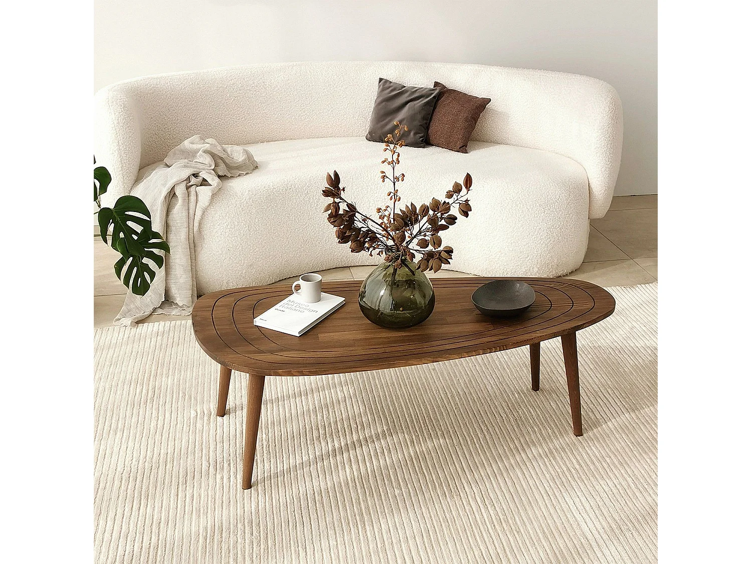 Kira massief houten salontafel 115 cm-Kleur Donker bruin