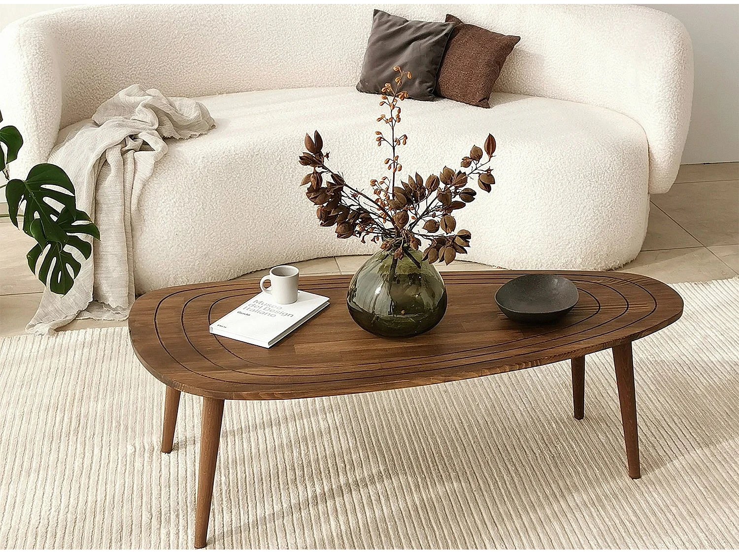 Kira massief houten salontafel 115 cm-Kleur Donker bruin