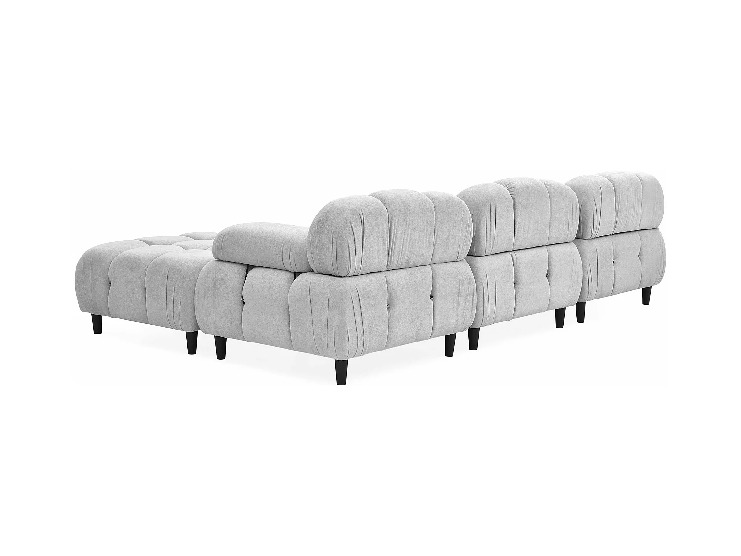 Canapé design modulable et transformable Hollywood Tissu doux Gris clair