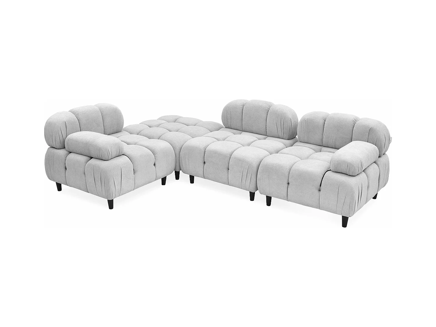 Canapé design modulable et transformable Hollywood Tissu doux Gris clair