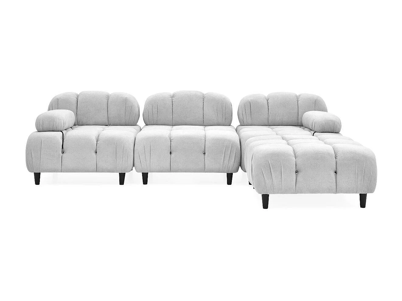 Modulare Ecksofa Hollywood Hellgrauer Luxuriöser und Bequemer Stoff