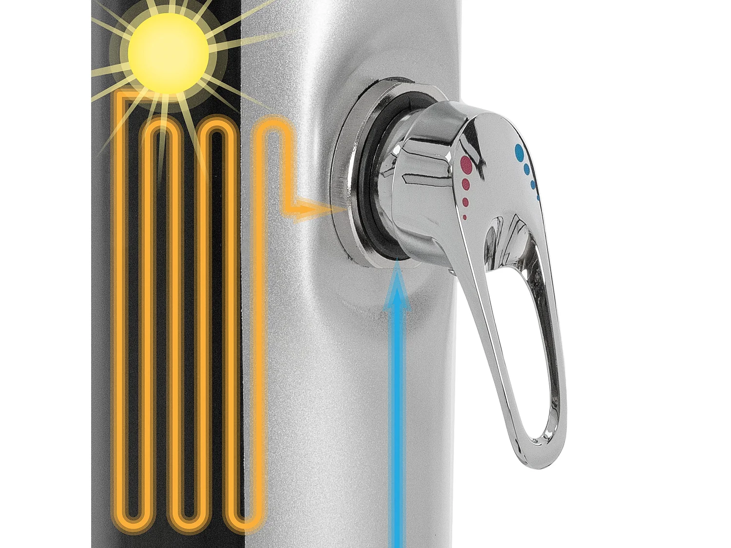 Ducha solar de jardín 20 L negro/plata cabezal ajustable grifo piscina camping