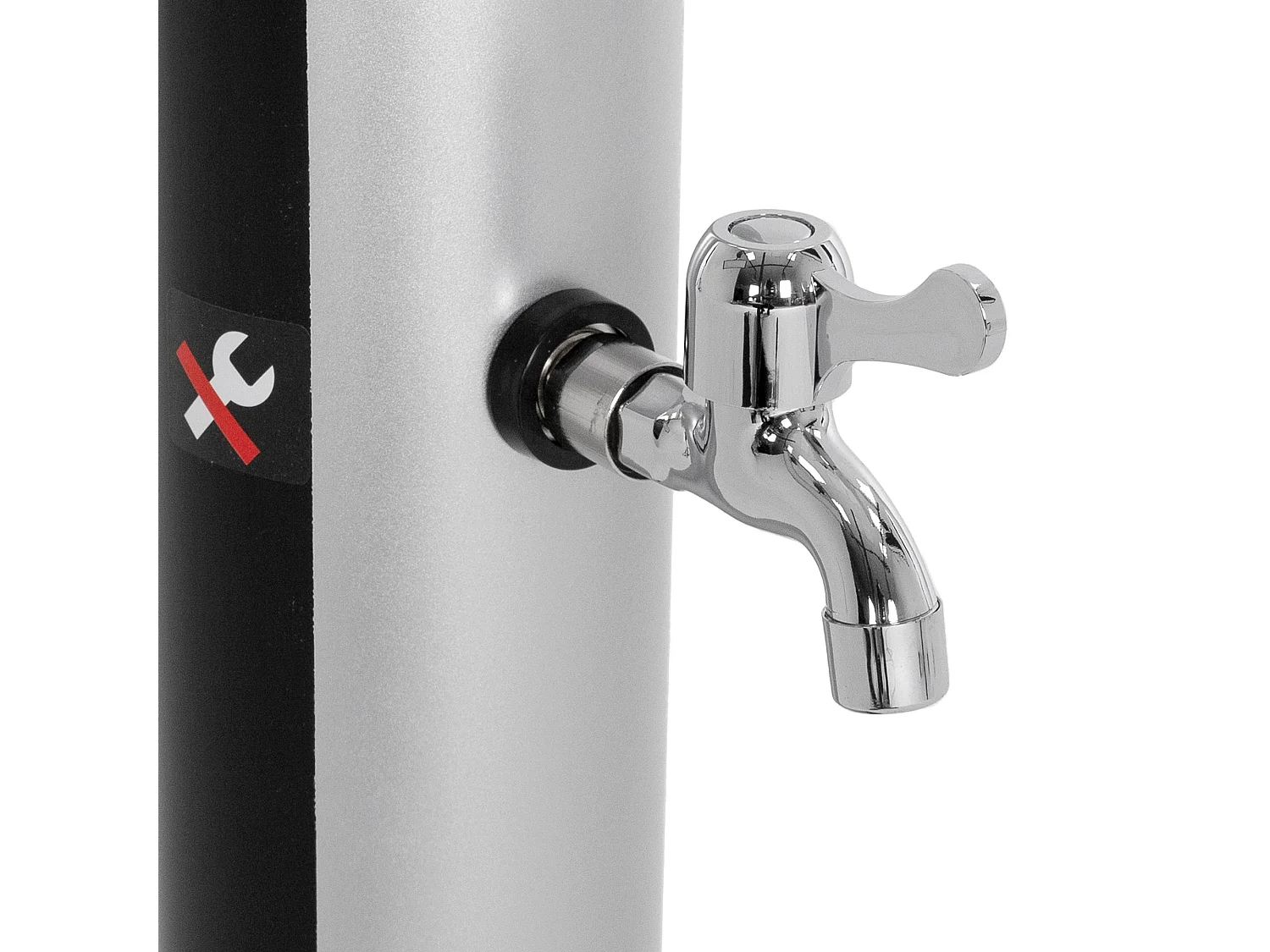 Ducha solar de jardín 20 L negro/plata cabezal ajustable grifo piscina camping