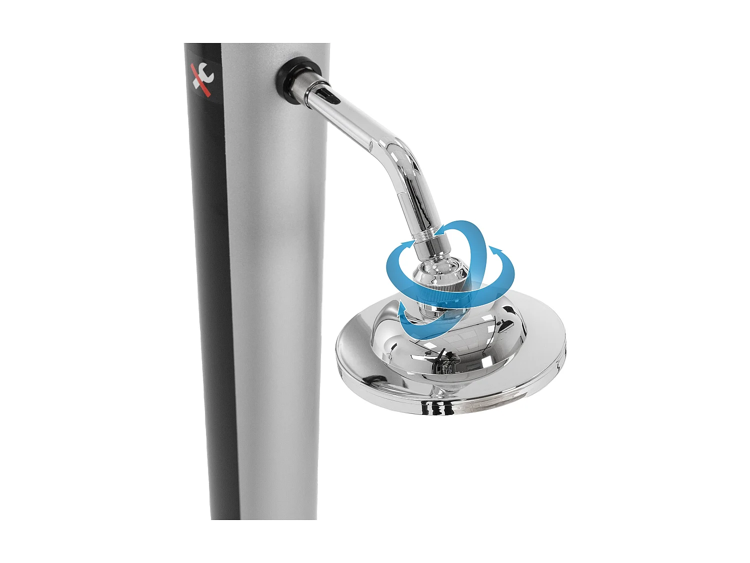 Ducha solar de jardín 20 L negro/plata cabezal ajustable grifo piscina camping