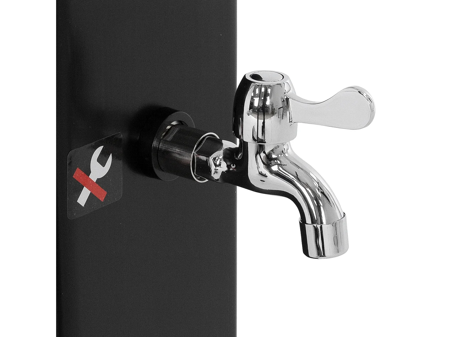 Douche solaire d'extérieur carré 40 L 217 cm + douche à pied et pomme de doucche