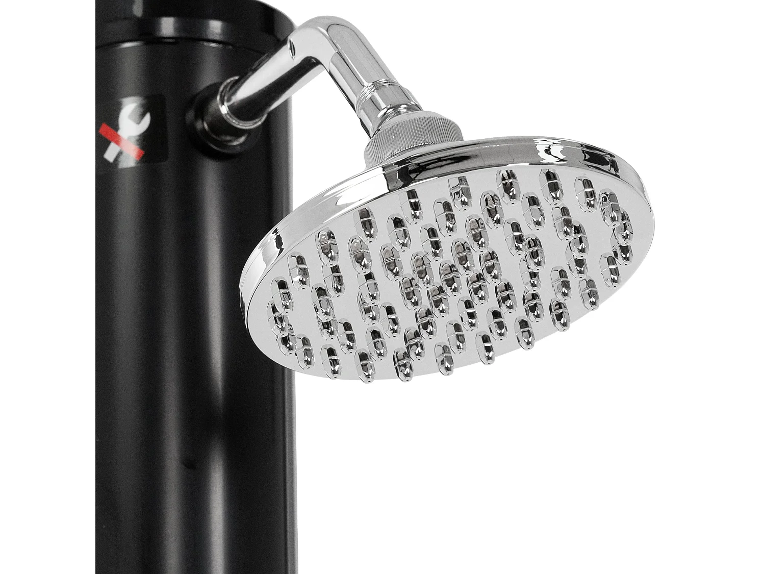 Douche solaire 35 litres avec pomme de douche effet pluie raccord d'eau 207 cm