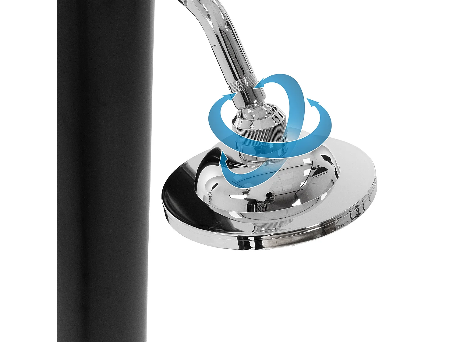 Douche solaire 35 litres avec pomme de douche effet pluie raccord d'eau 207 cm