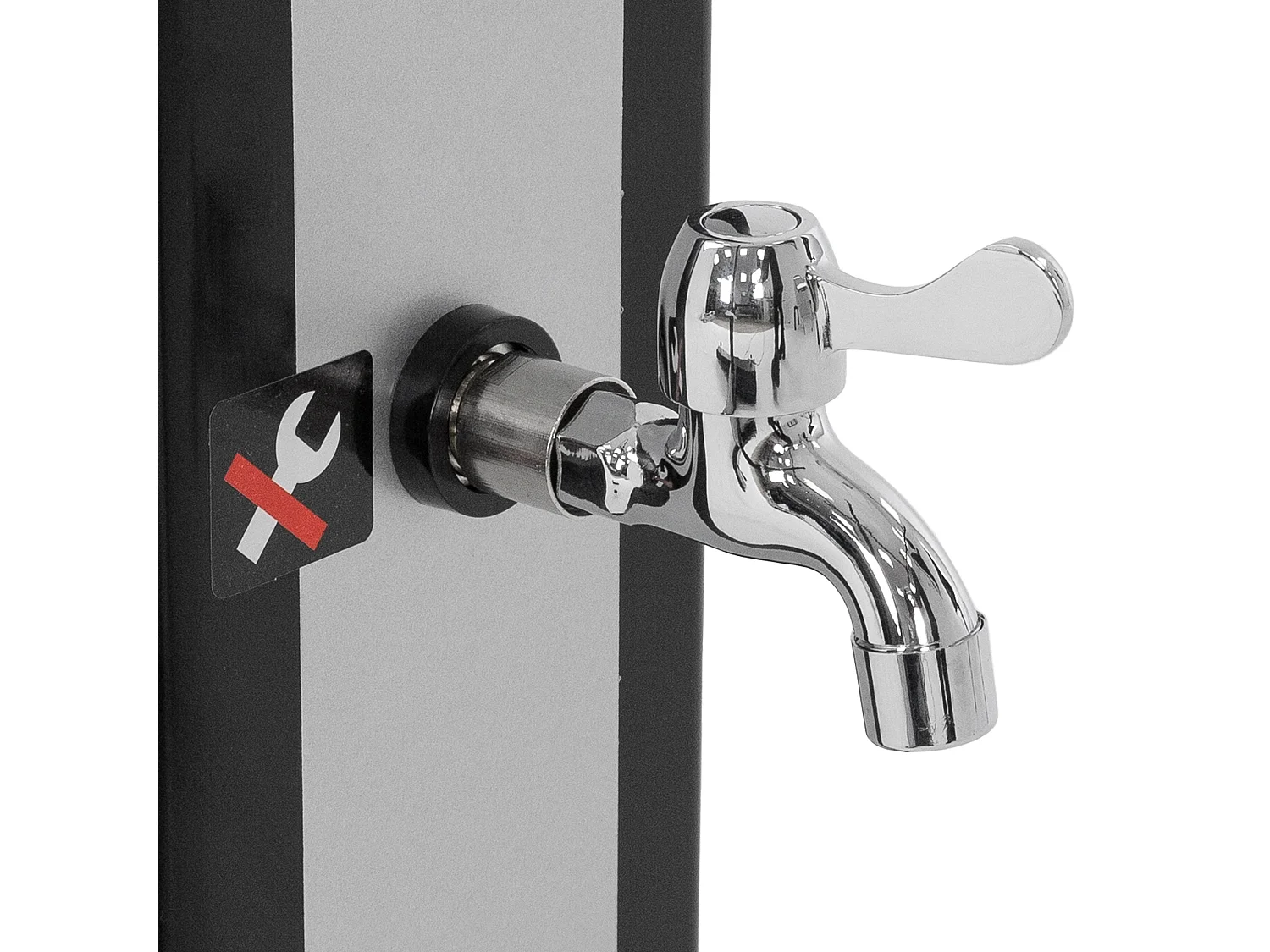 Douche solaire d'extérieur + douche à pied et pomme de douche noir/argent 40 L