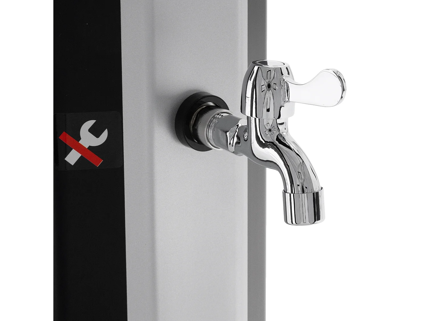 Douche solaire pour l’extérieur 35 litres noir/argent + robinet raccord eau pied