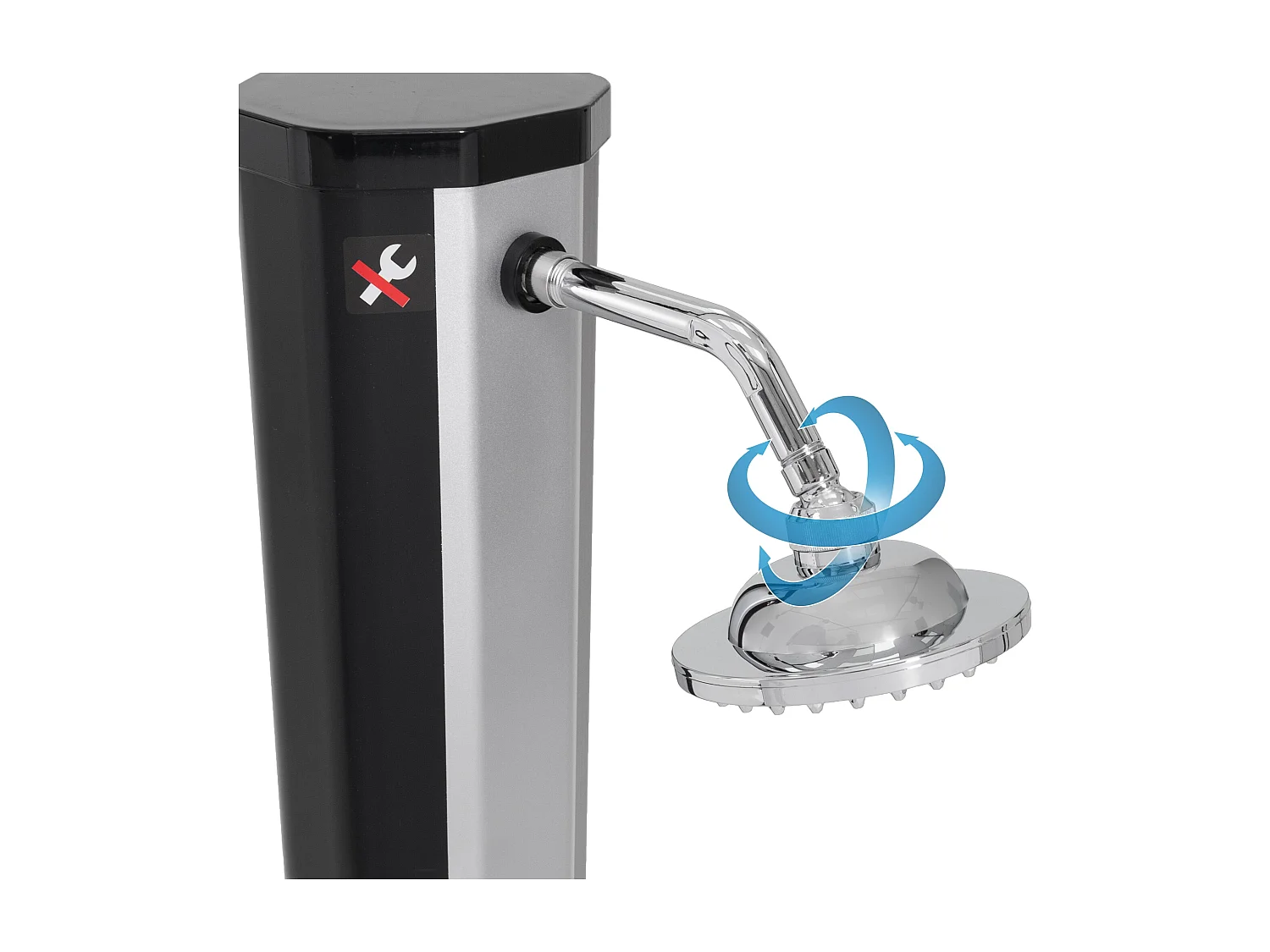 Douche solaire pour l’extérieur 35 litres noir/argent + robinet raccord eau pied