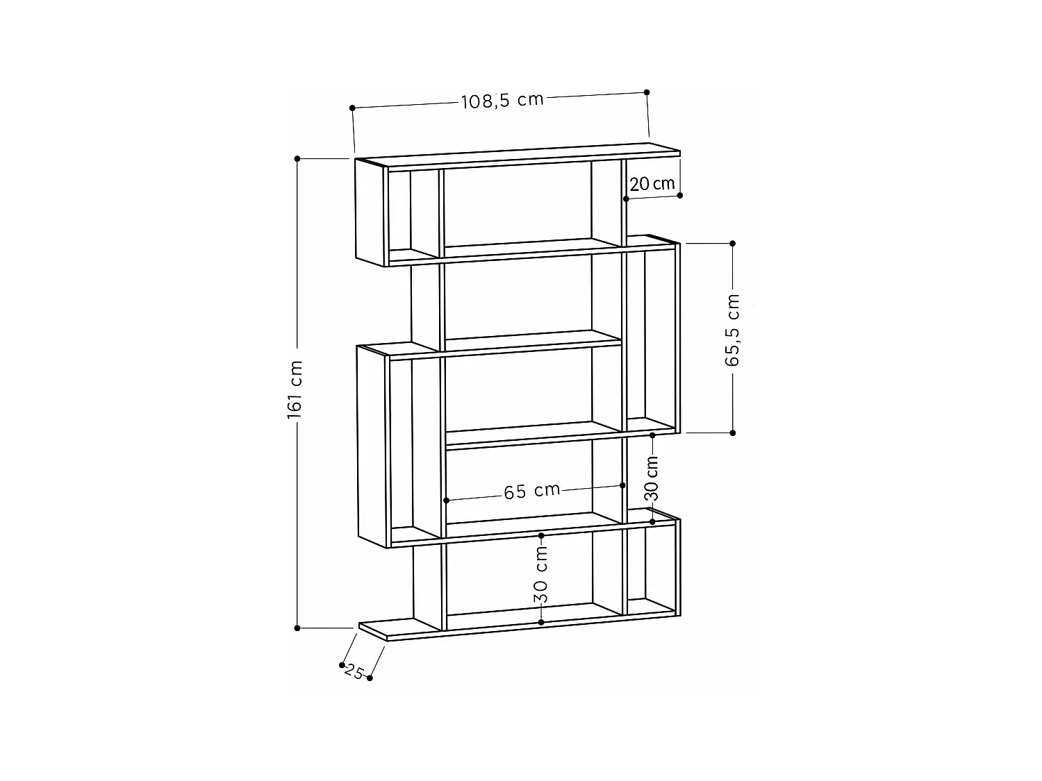 Étagère bibliothèque Kenzia L108cm Moka et Anthracite