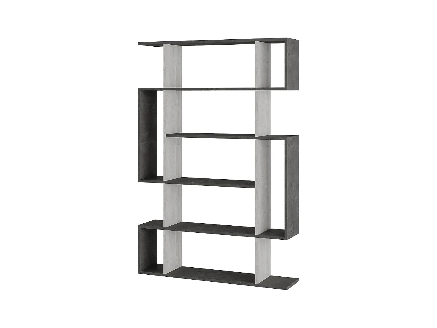 Étagère bibliothèque Yifan L108,5cm Bois Gris et Blanc