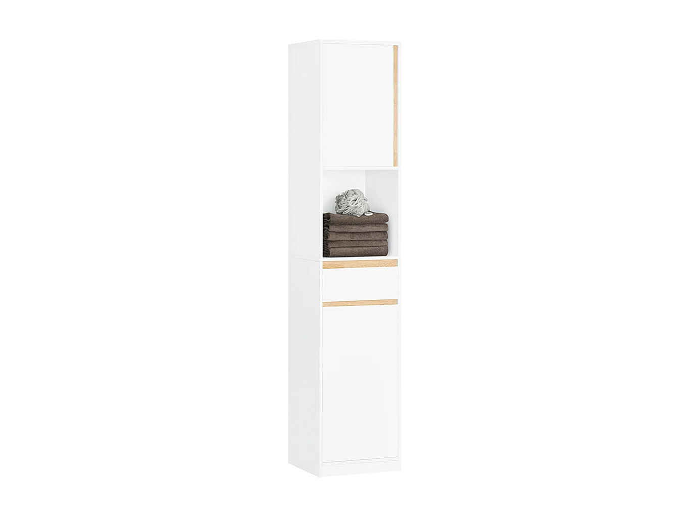 SoBuy BZR80-W Meuble Colonne Salle de Bain, Armoire de Rangement Placard de Rangement Étroite