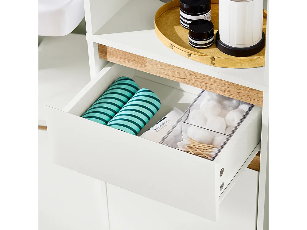 SoBuy BZR80-W Meuble Colonne Salle de Bain, Armoire de Rangement Placard de Rangement Étroite