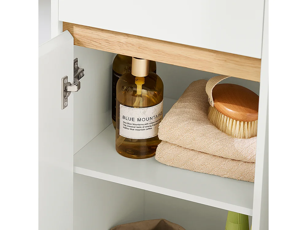 SoBuy BZR80-W Meuble Colonne Salle de Bain, Armoire de Rangement Placard de Rangement Étroite