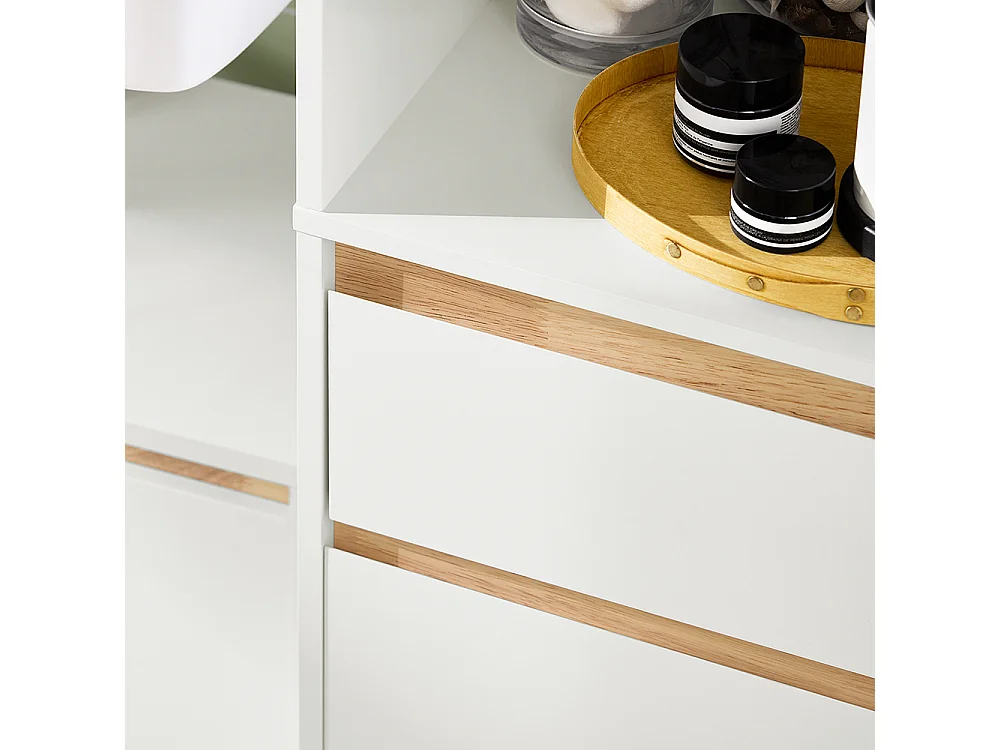 SoBuy BZR80-W Meuble Colonne Salle de Bain, Armoire de Rangement Placard de Rangement Étroite