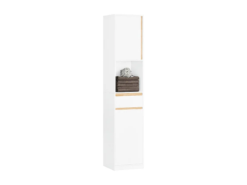 Meuble Colonne Salle de Bain SoBuy BZR80-W, Armoire de Rangement Placard de Rangement Étroite