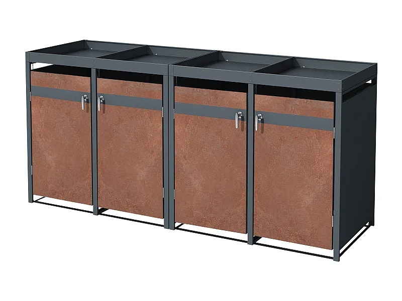 Cubo de basura Cubo de basura casa con tejado jardinera Cubo de basura tapa 4 cubos de basura