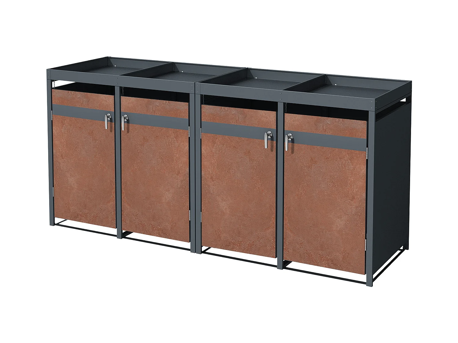 Cubo de basura Cubo de basura casa con tejado jardinera Cubo de basura tapa 4 cubos de basura