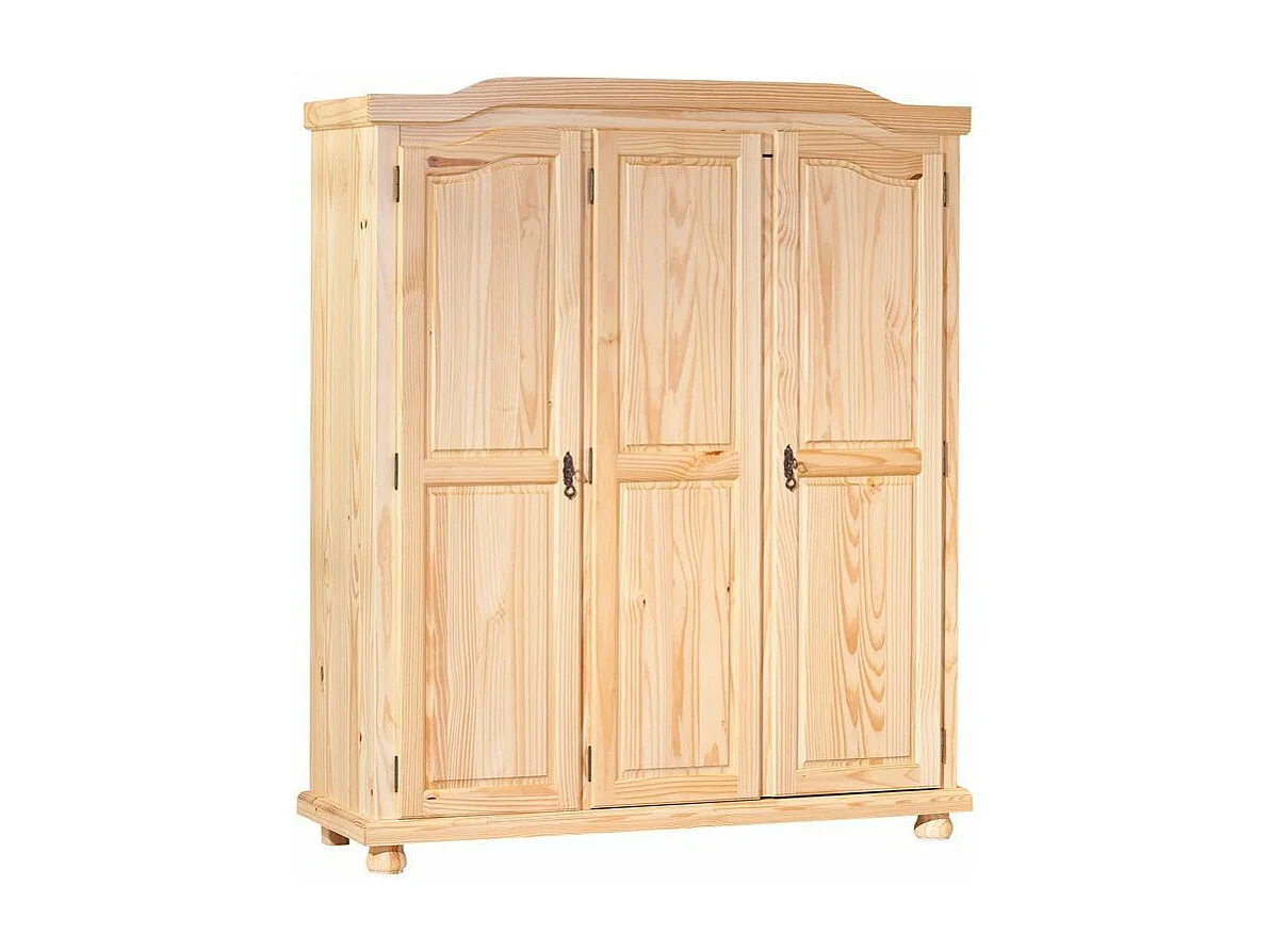 Armoire 3 Portes en Bois "Cardaillac" 150cm Naturel