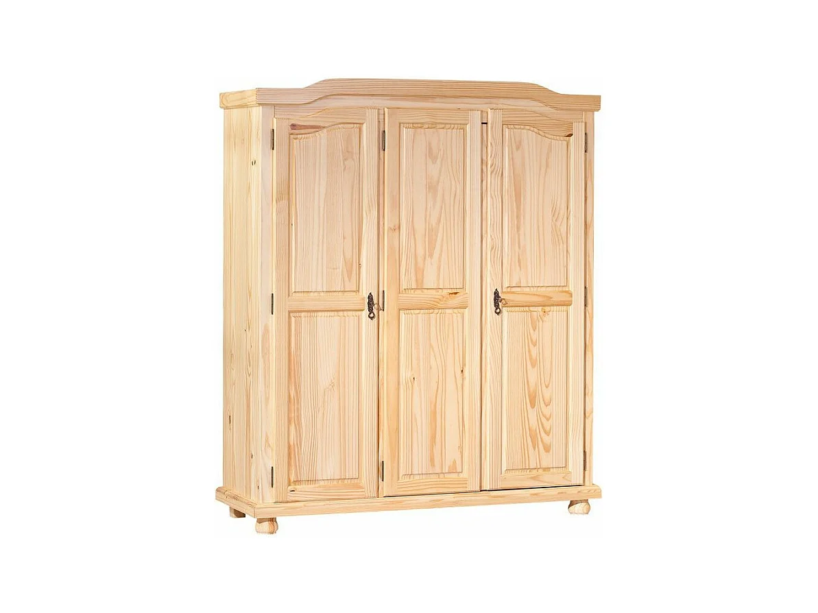 Armoire 3 Portes en Bois "Cardaillac" 150cm Naturel